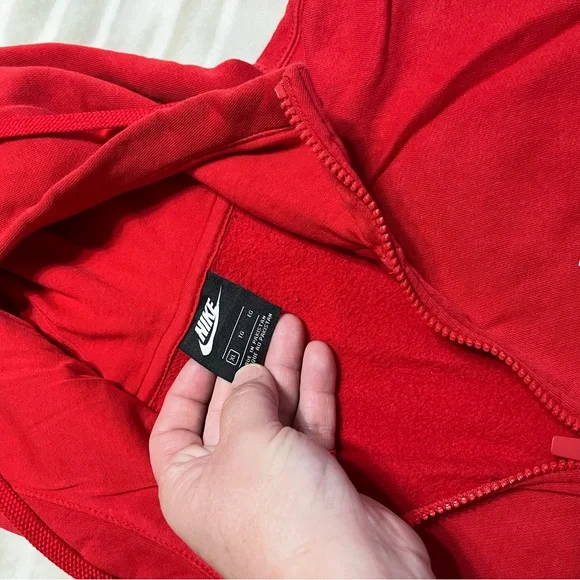 Nike Red Full-Zip Hoodie with Just Do It Patch XL - Picture 3 of 5